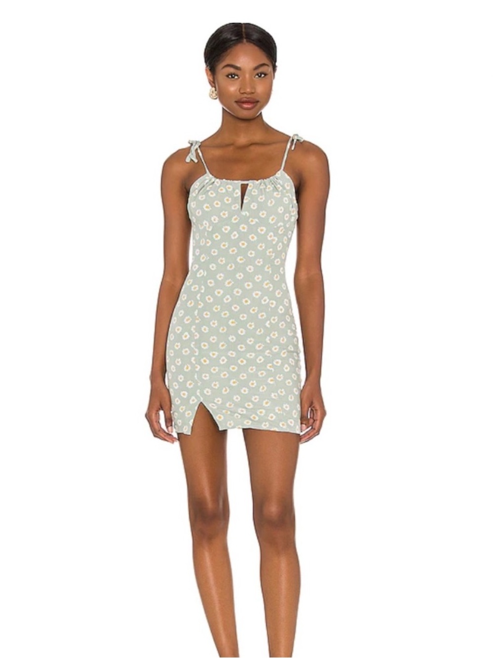 Revolve Majorelle Tina Mini Dress Sage Floral